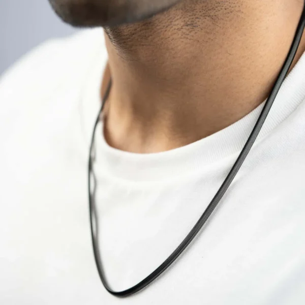 Men's Black Snake Chain - Image 3