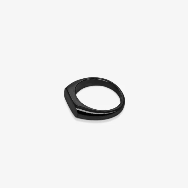 Flat Surface Black Metal Men's Ring - Image 5