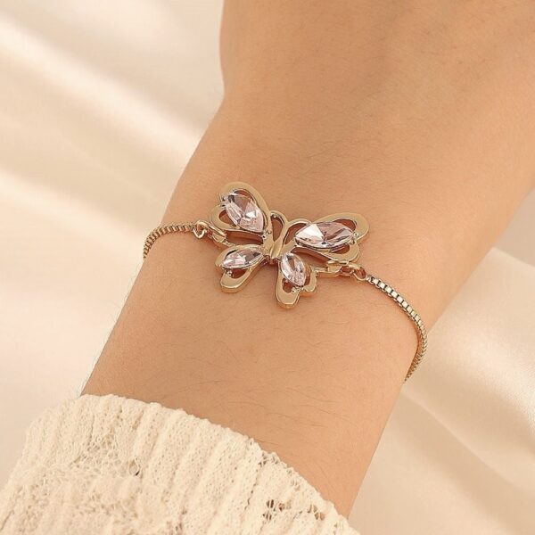 Butterfly/Box Chain Hand Bracelet - Image 6