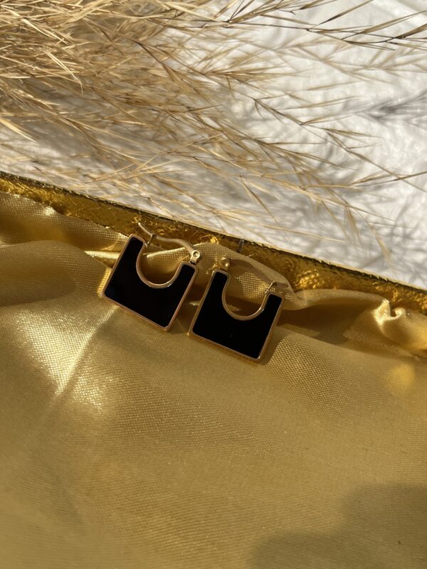 Black & Gold Earrings - Image 2